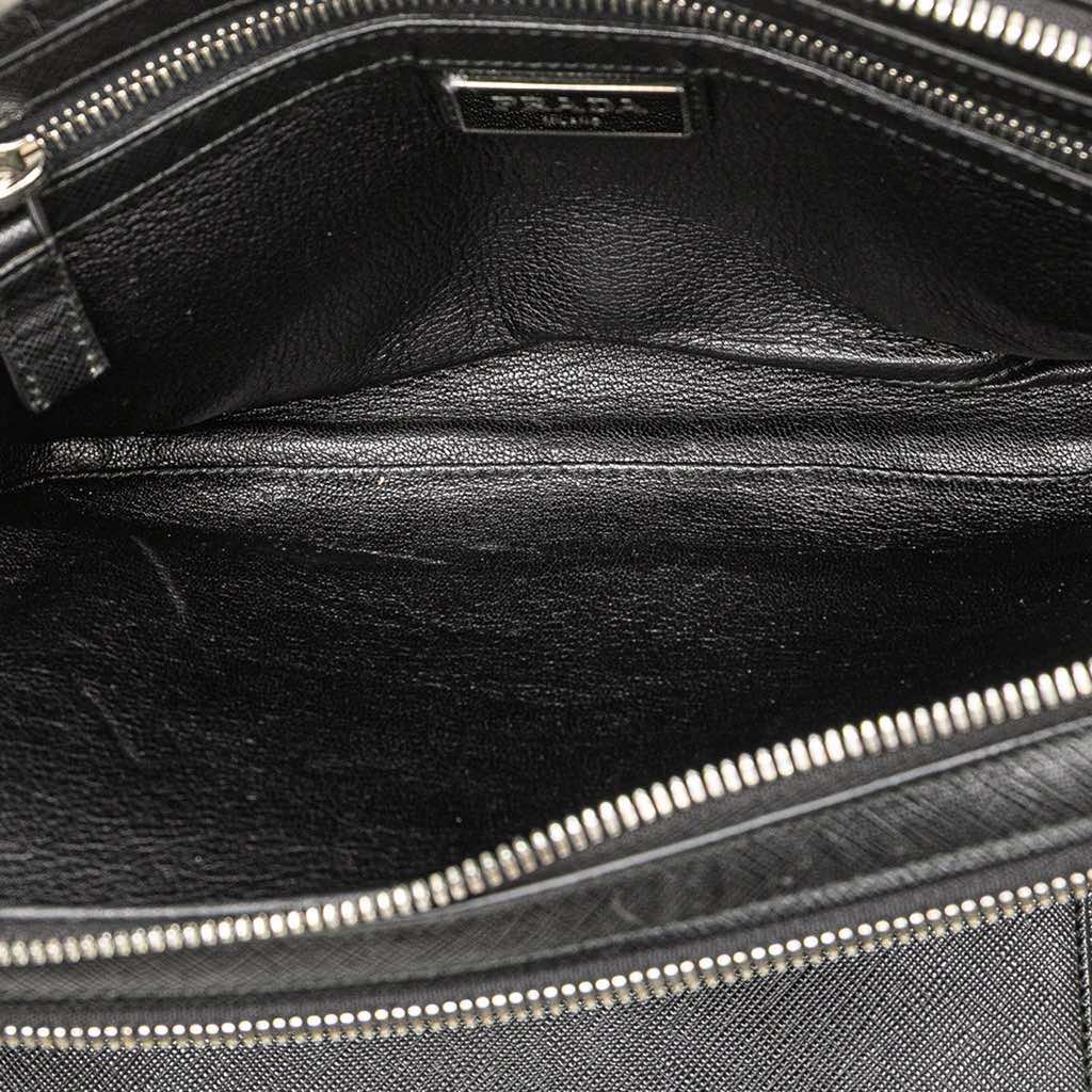 Prada Saffiano Portfolio Double Zip Clutch - Side view