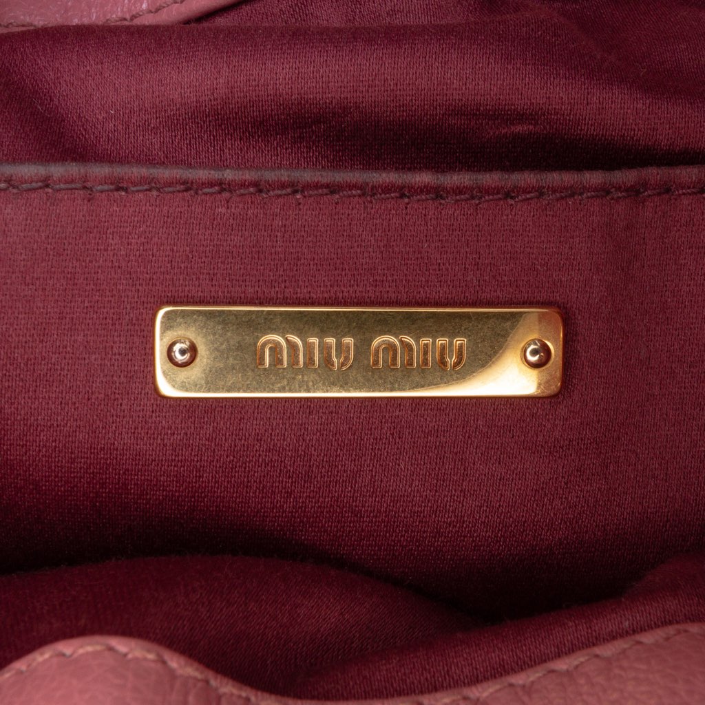 Miu Miu Leather Tassel Accent Bucket Bag - 5