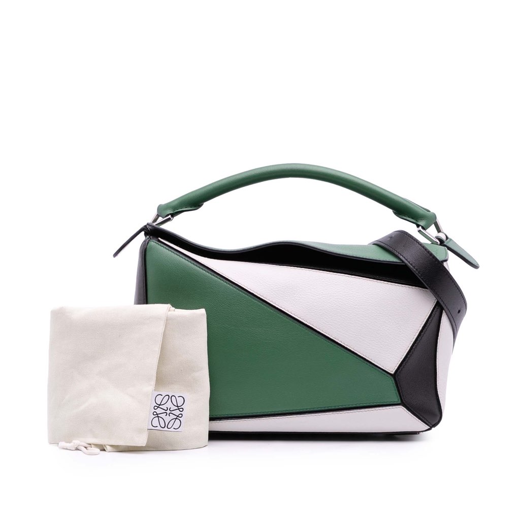 Loewe Medium Tricolor Calfskin Puzzle Satchel - Image 13