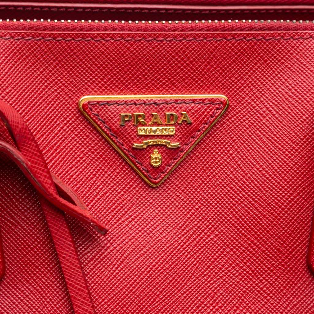 Prada Large Saffiano Lux Galleria Double Zip Satchel - Side view