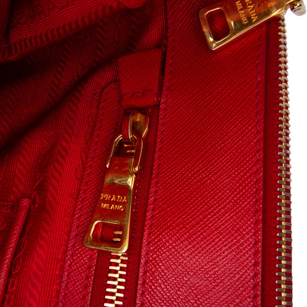 Prada Large Saffiano Lux Galleria Double Zip Satchel - Image 10