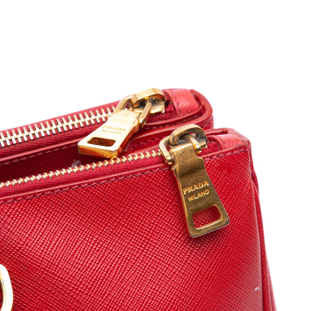 Prada Large Saffiano Lux Galleria Double Zip Satchel - Image 11