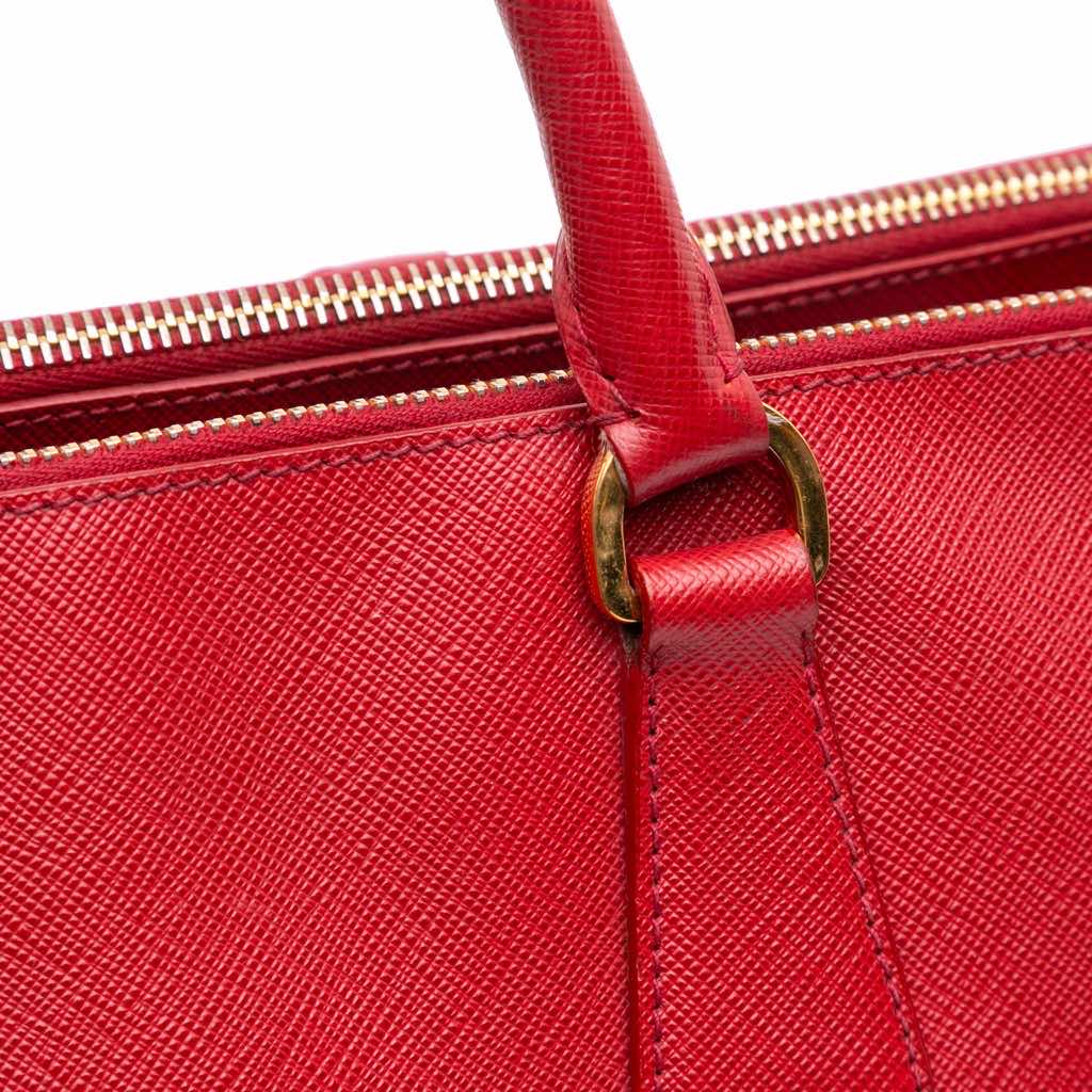 Prada Large Saffiano Lux Galleria Double Zip Satchel - Image 12