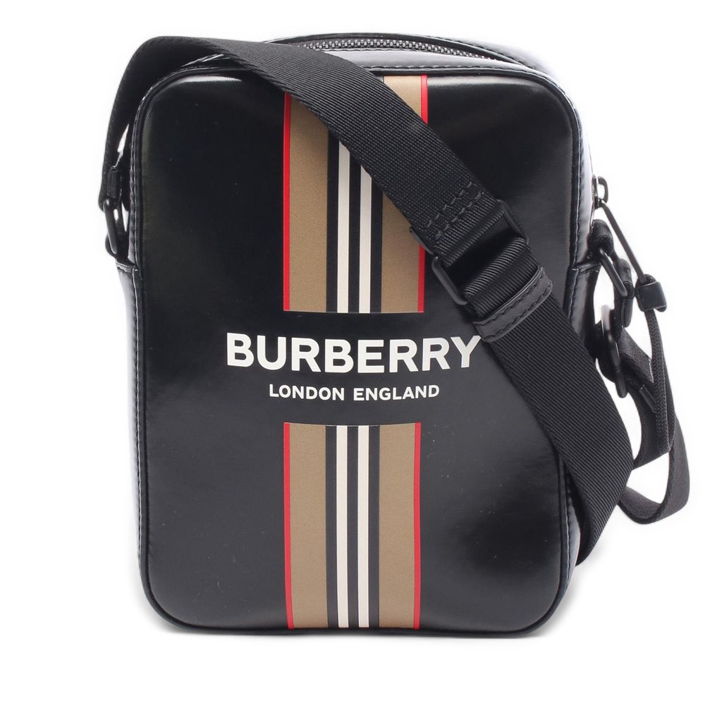 Burberry Coated Canvas Striped Thornton Crossbody