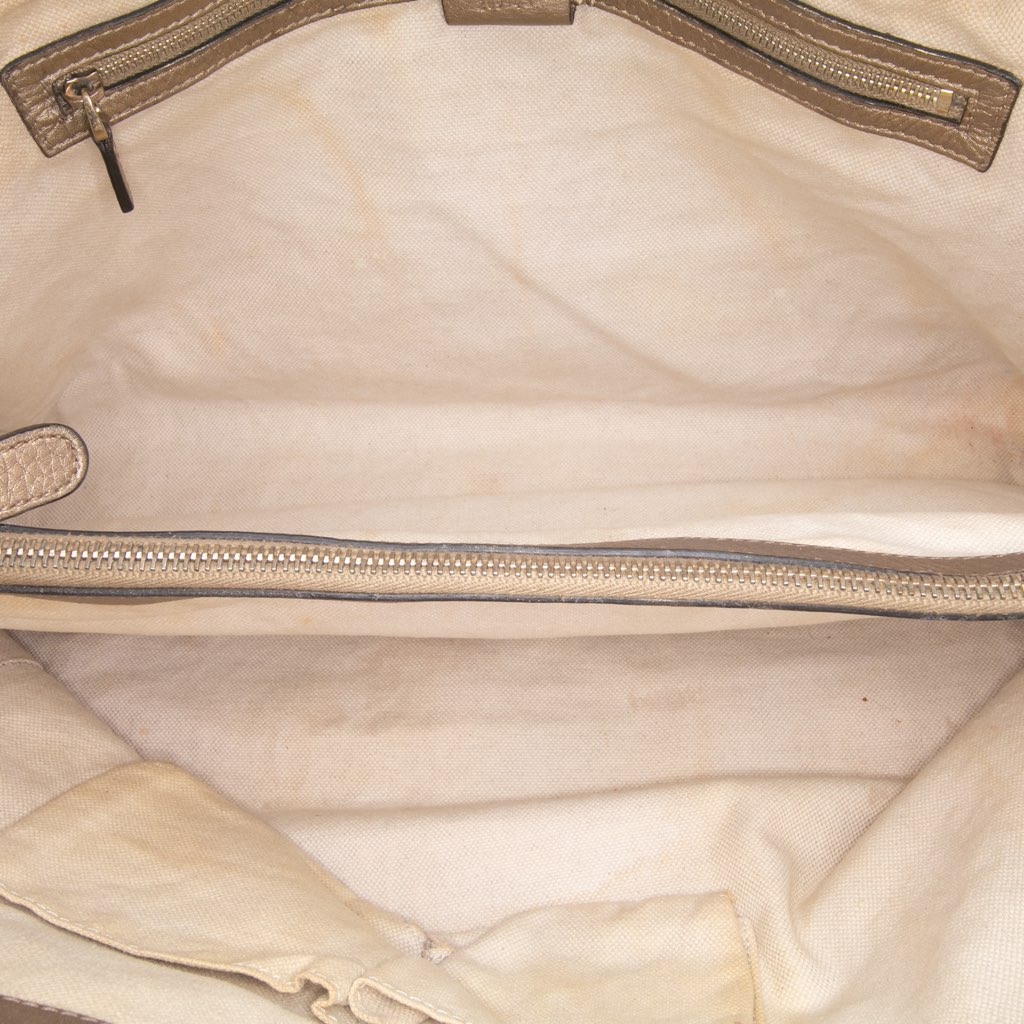 Gucci Metallic Grained Leather Bella Tote - 4