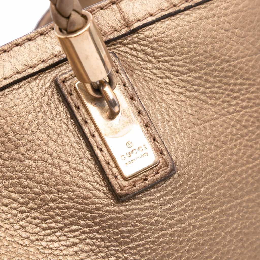Gucci Metallic Grained Leather Bella Tote - Image 11