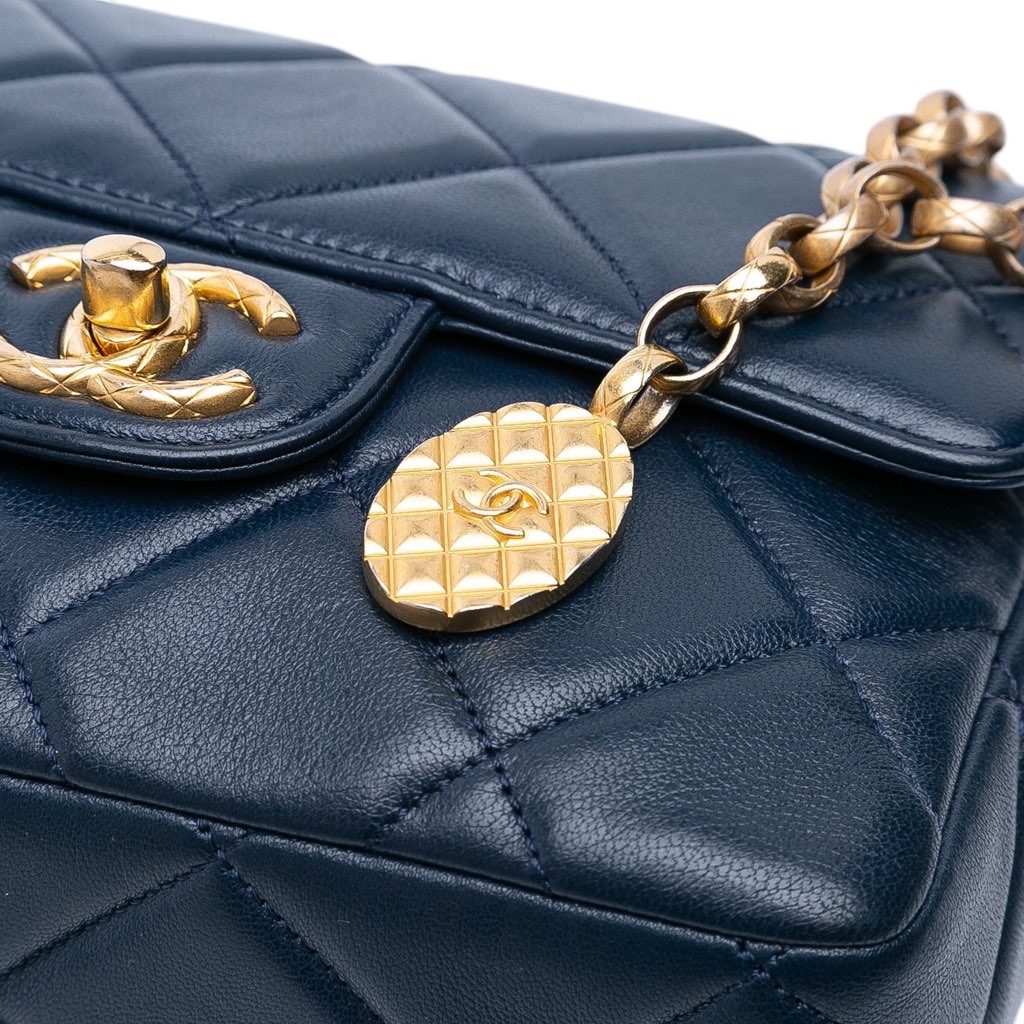 Chanel Mini Square Quilted Lambskin Bijoux Logo Chain Flap - Image 10