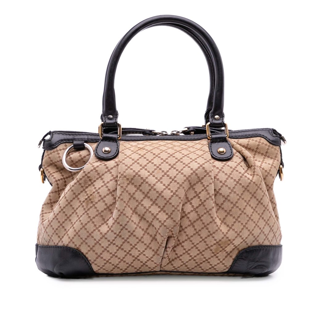 Gucci Diamante Canvas Sukey Satchel
