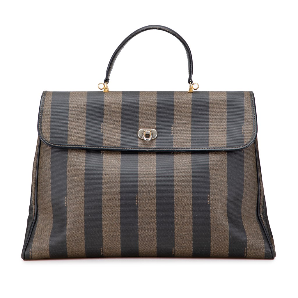 Fendi Pequin Coated Canvas Handbag