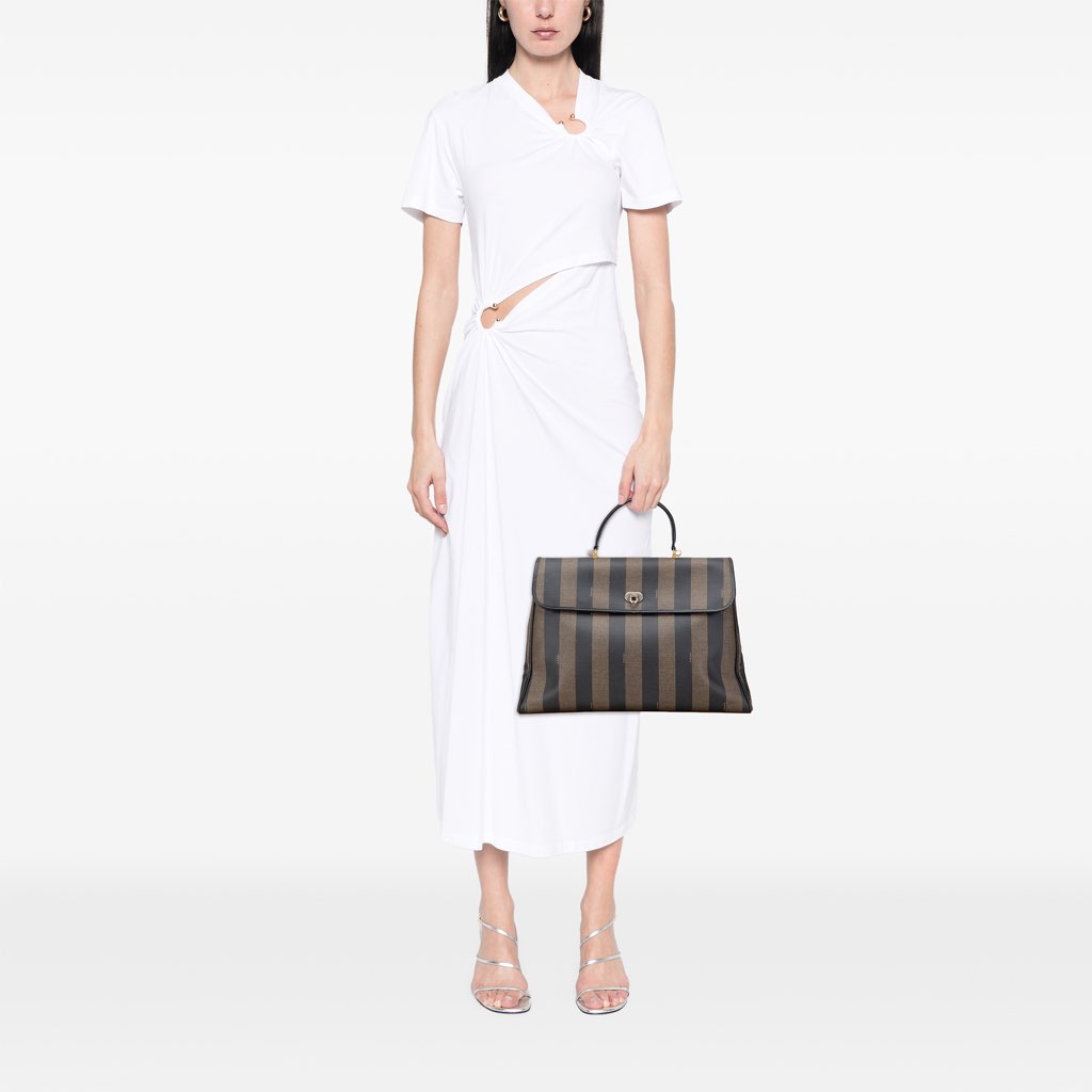 Fendi Pequin Coated Canvas Handbag - Image 13