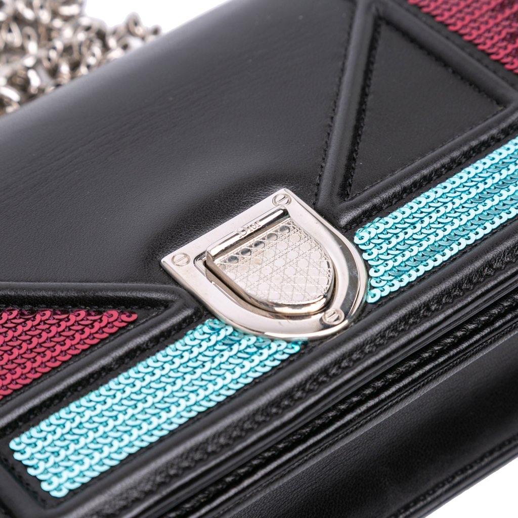 Dior Mini Lambskin Sequin Diorama Flap - Detail 2