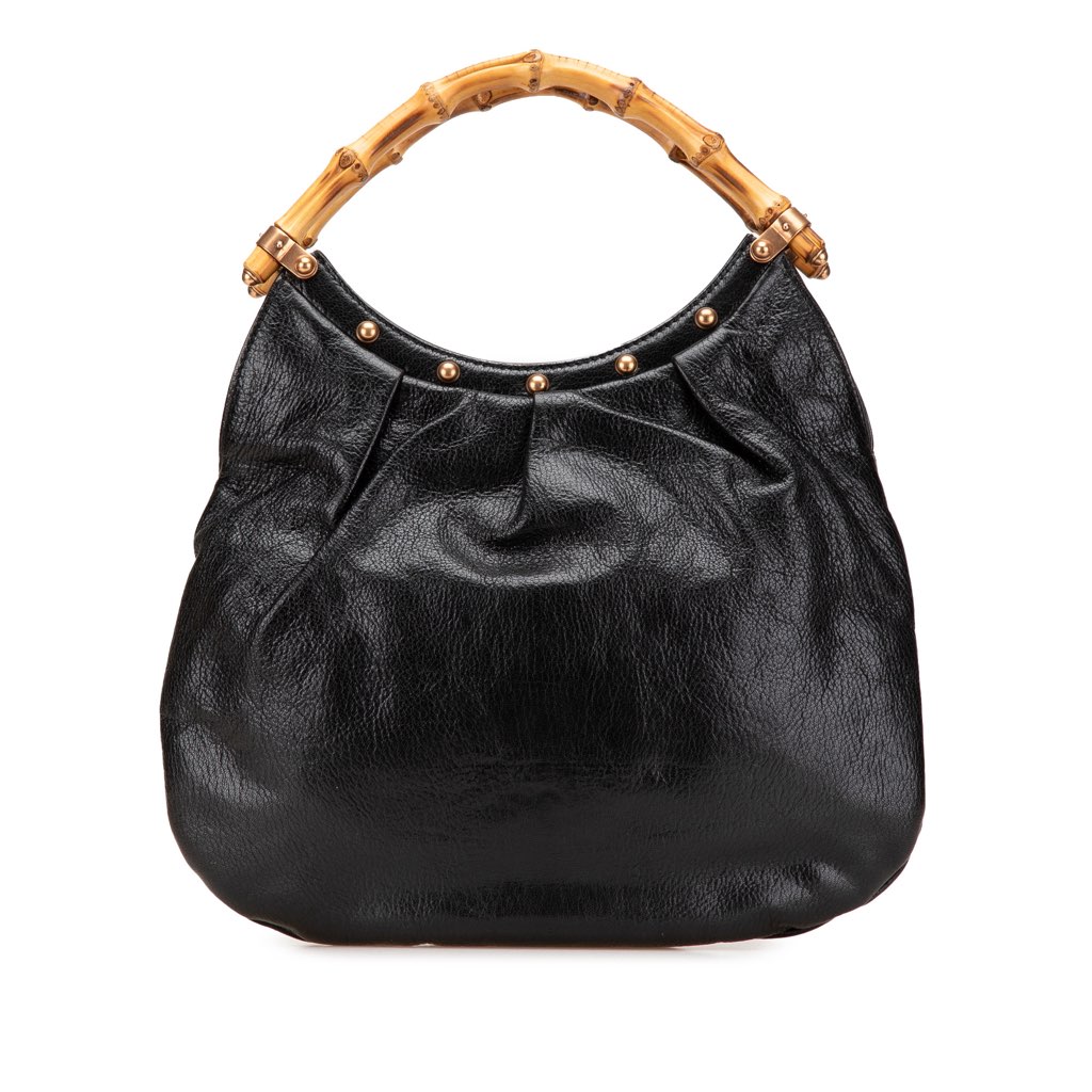 Gucci Studded Calfskin Bamboo Hobo