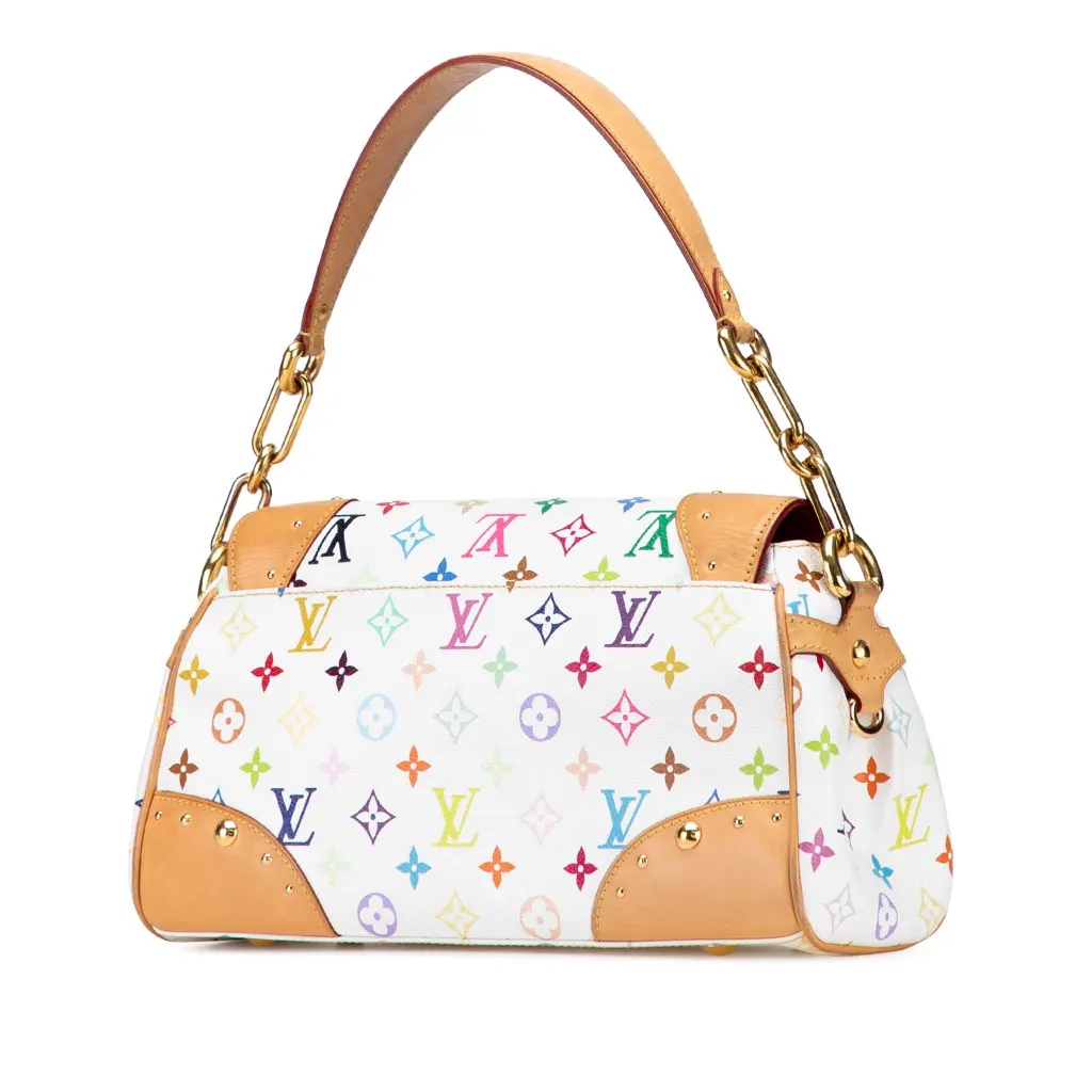 Louis Vuitton Monogram Multicolore Beverly MM White Canvas Good - Back View