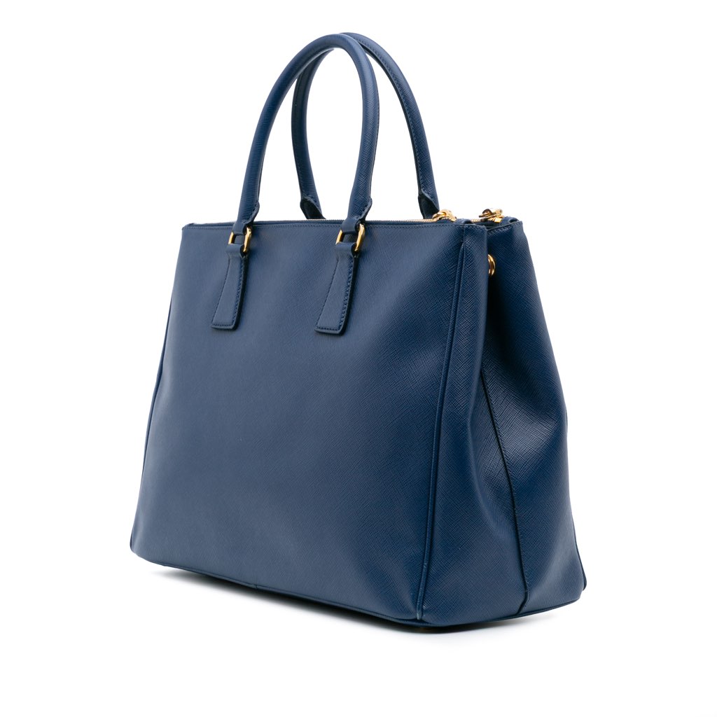 Prada Large Saffiano Lux Galleria Double Zip Tote - Back view