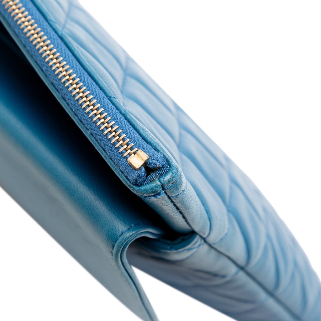 Chanel Large Quilted Lambskin Flap O Case Clutch - Image 14