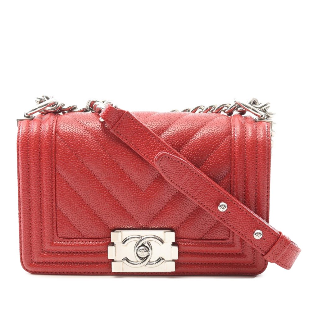 Chanel Small Chevron Caviar Boy Flap