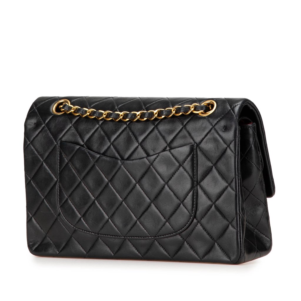 Chanel Medium Classic Lambskin Double Flap - Back view