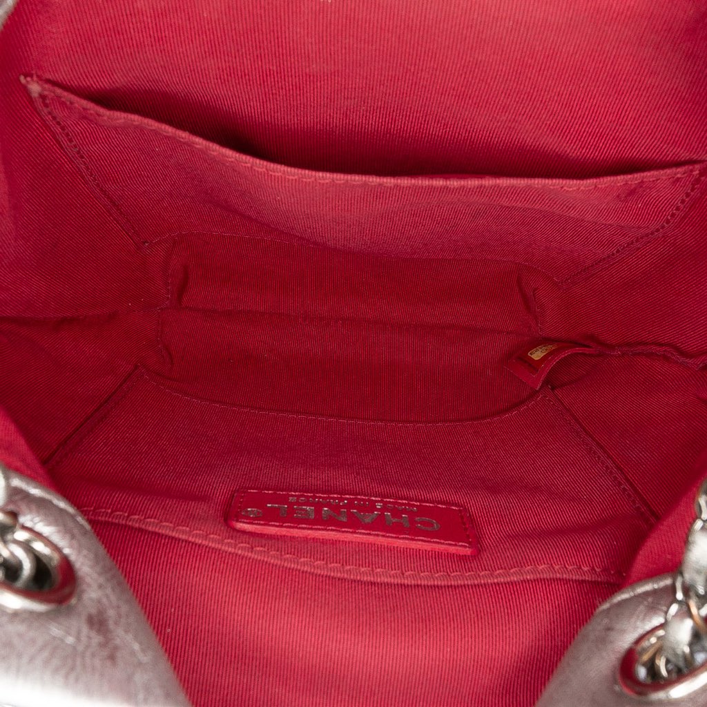 Chanel Small Quilted Metallic Aged Calfskin Gabrielle Bucket Bag - 4