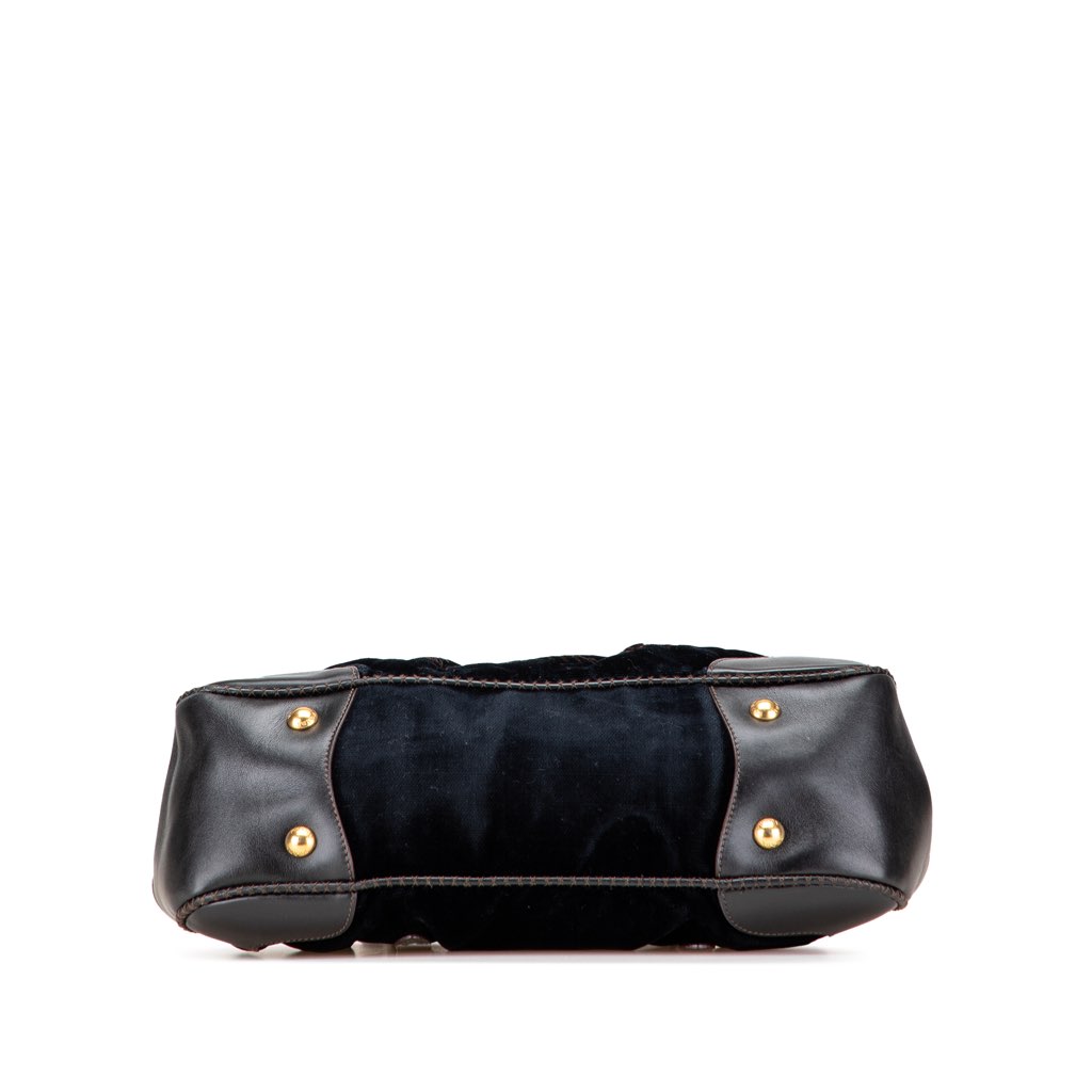 Prada Velvet Logo Frame Shoulder Bag - 3