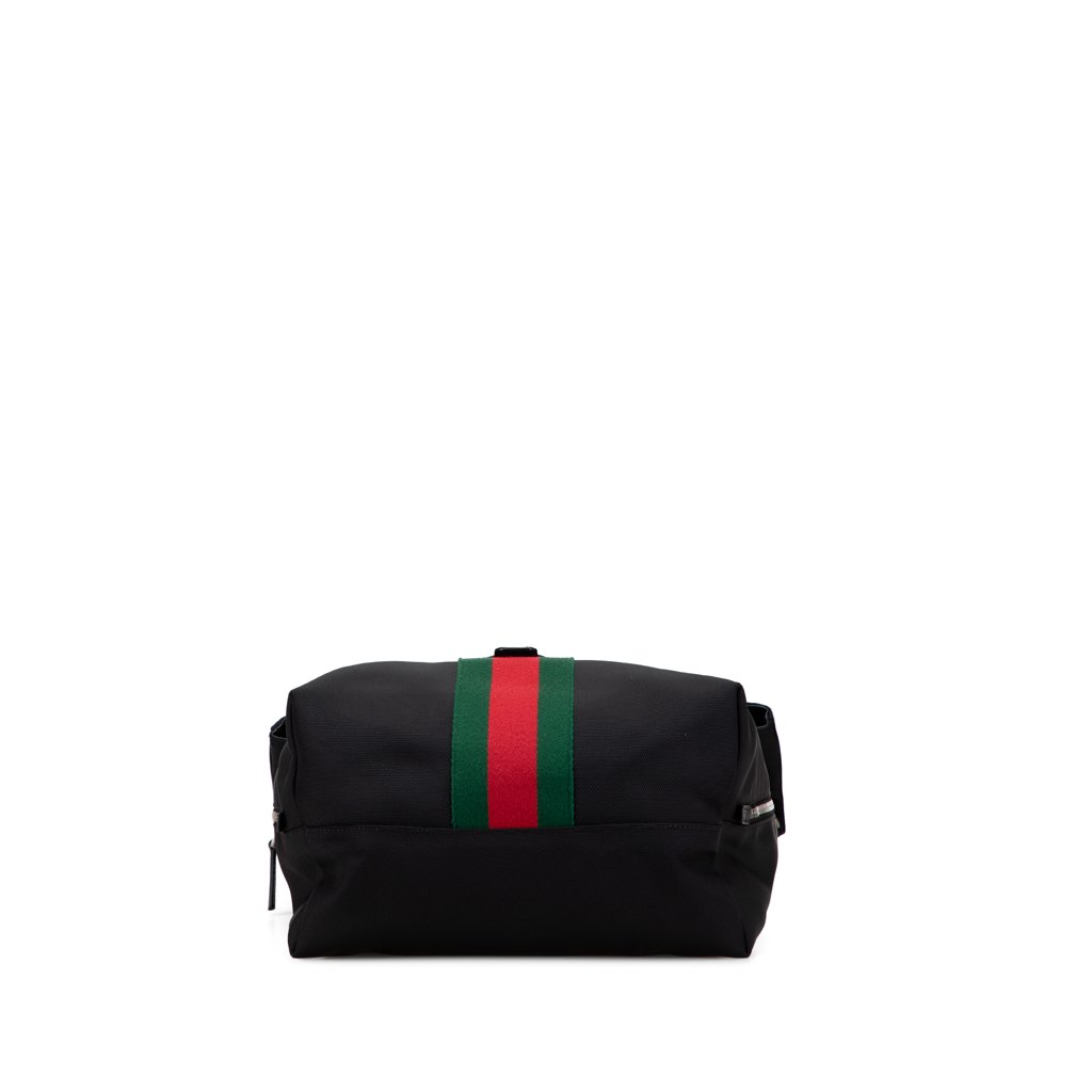 Gucci Canvas Techno Web Fold Over Backpack - Image 6