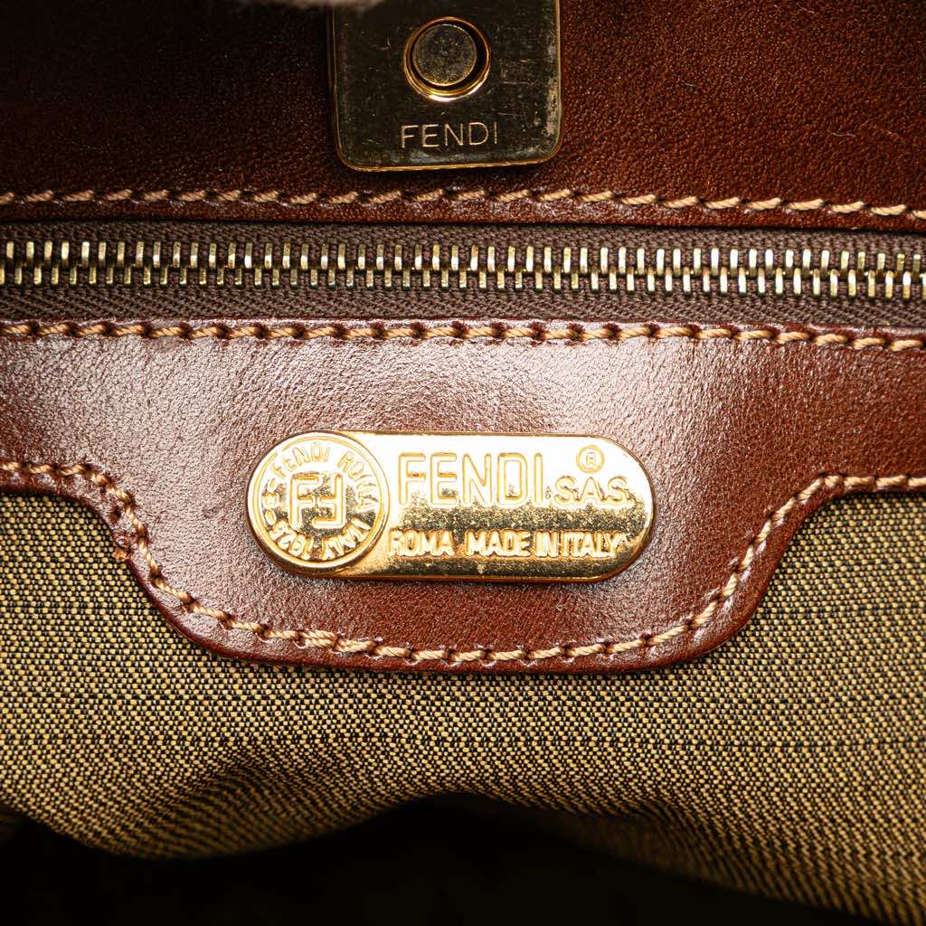 Fendi Zucca Canvas Shoulder Bag - Side view