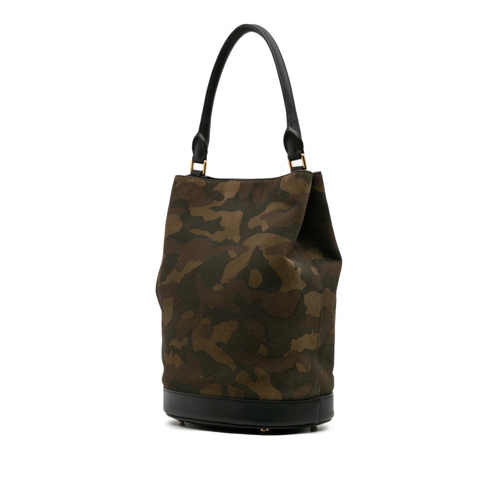 Burberry Suede Camouflage Bucket Bag - 2