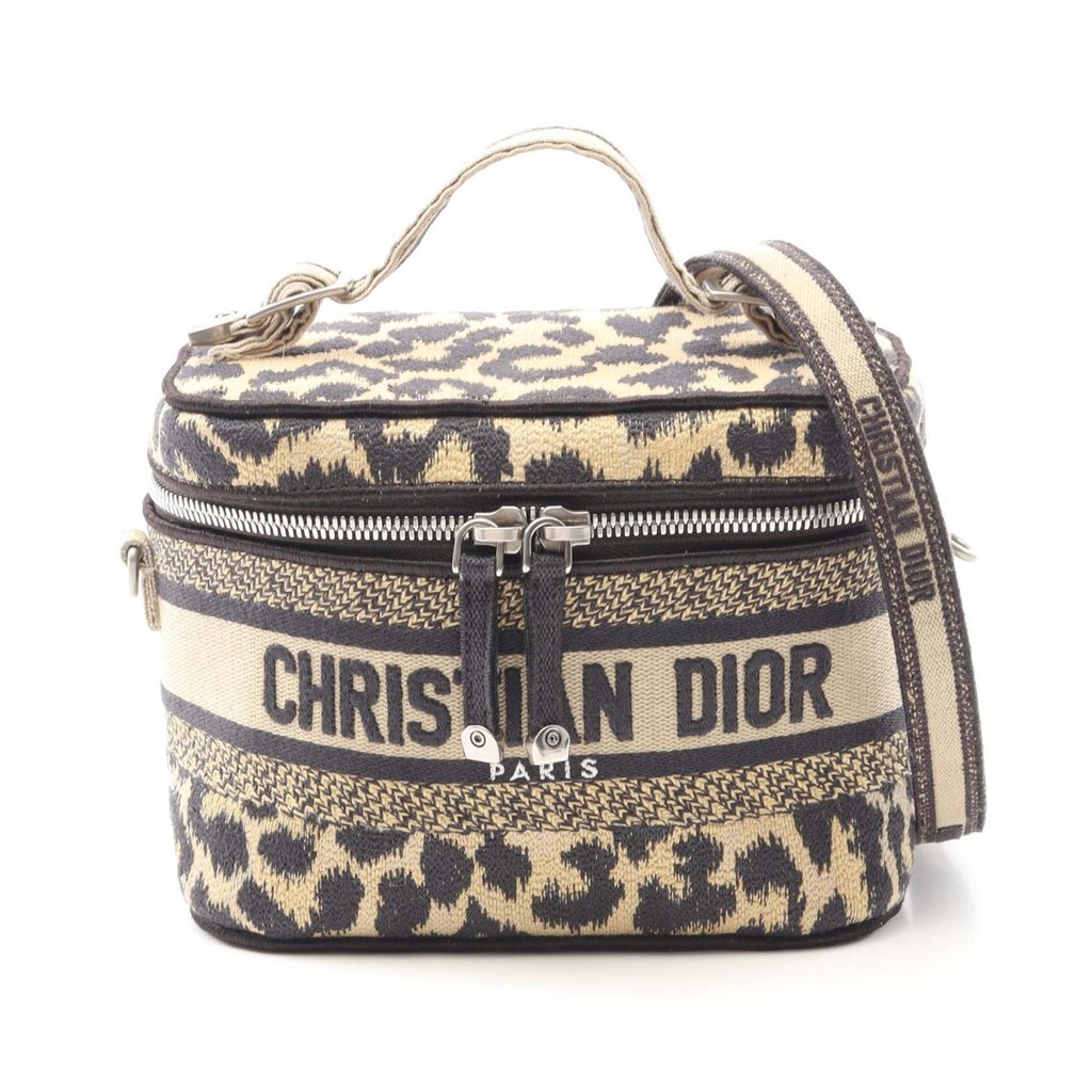 Dior Mizza Small Embroidered Canvas Diortravel Leopard Vanity Case