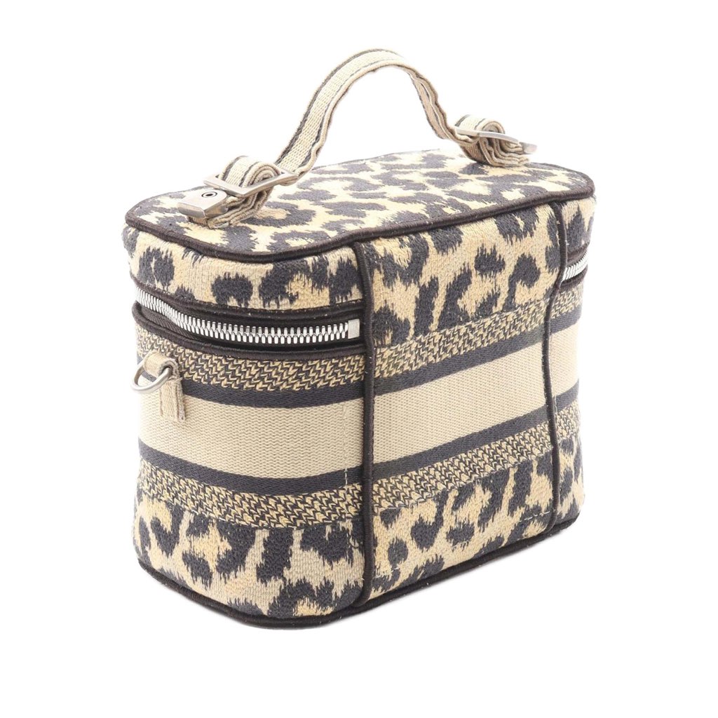 Dior Mizza Small Embroidered Canvas Diortravel Leopard Vanity Case - Back view