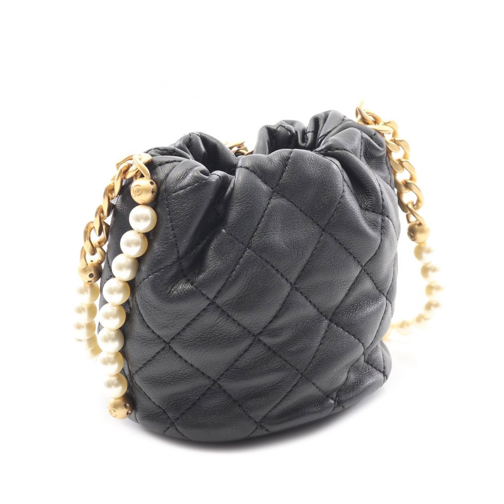 Chanel Mini Quilted Calfskin About Pearls Drawstring Bucket Bag - 2
