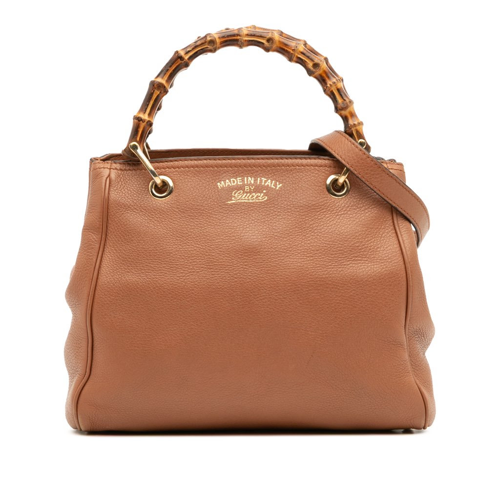 Gucci Small Calfskin Bamboo Shopper Satchel