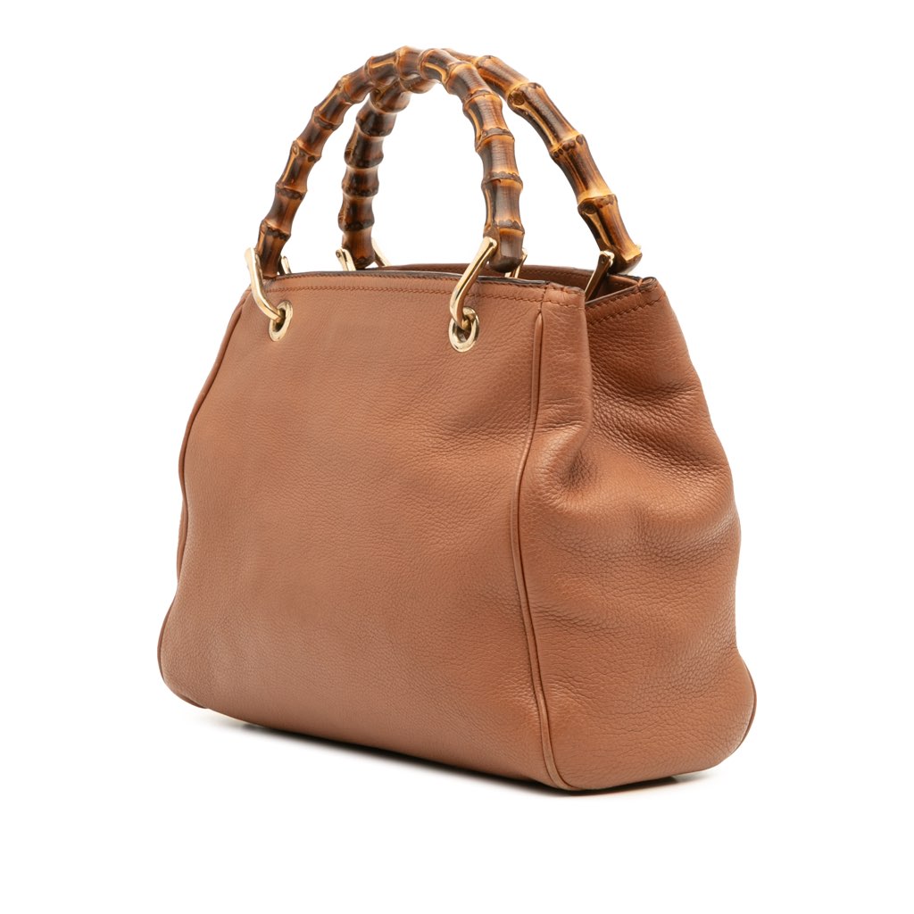 Gucci Small Calfskin Bamboo Shopper Satchel - Back view