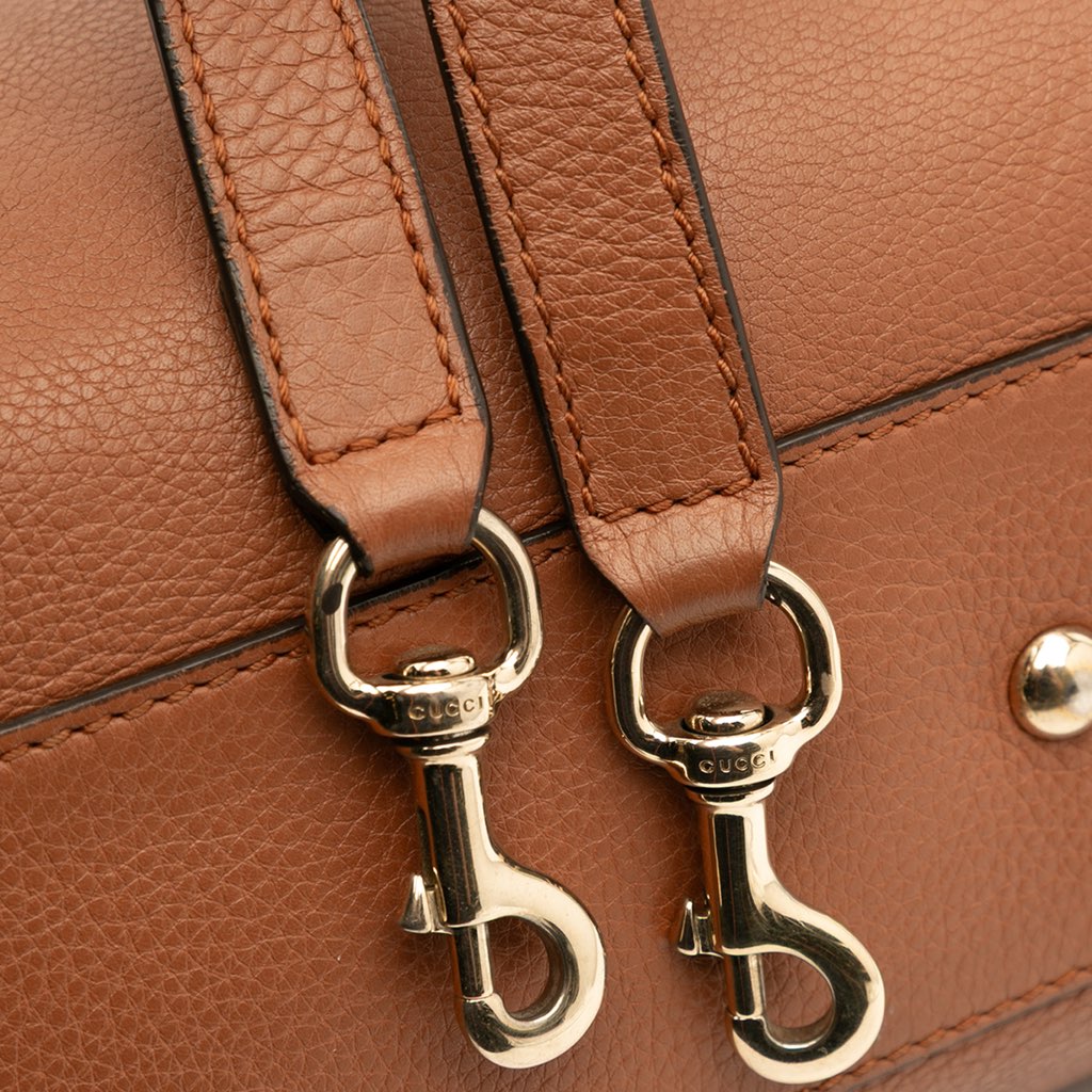 Gucci Small Calfskin Bamboo Shopper Satchel - Image 13