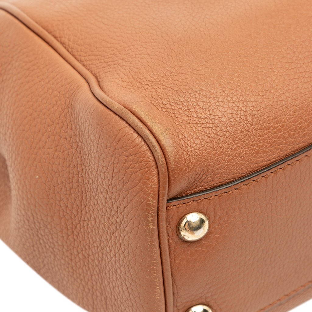 Gucci Small Calfskin Bamboo Shopper Satchel - Detail 2