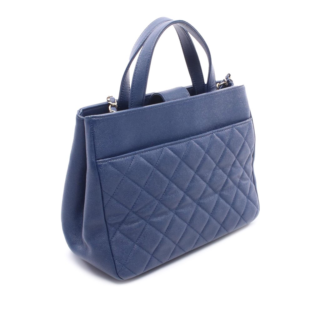 Chanel Small Quilted Caviar Business Affinity Satchel - 2