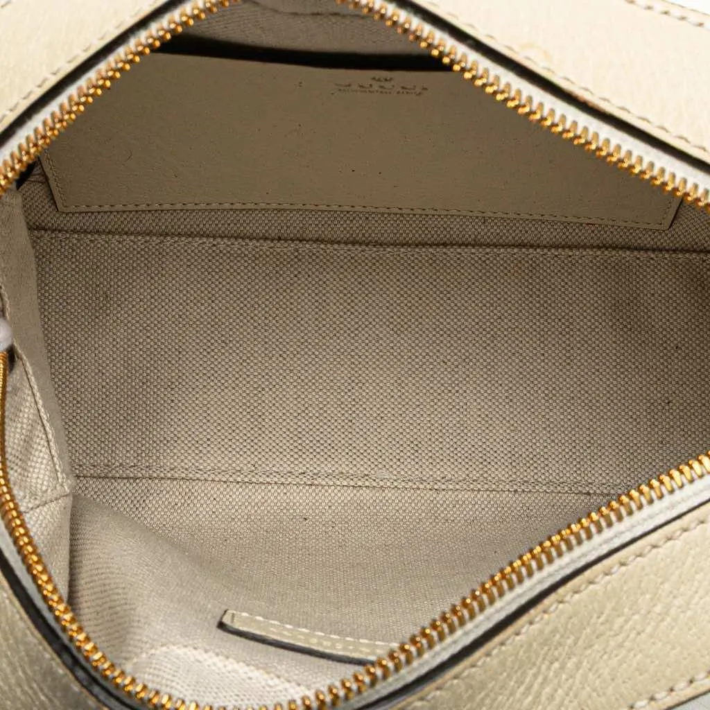 Gucci Small GG Supreme Textured Calfskin Web Ophidia Camera Bag Brown Canvas Very good - Model View