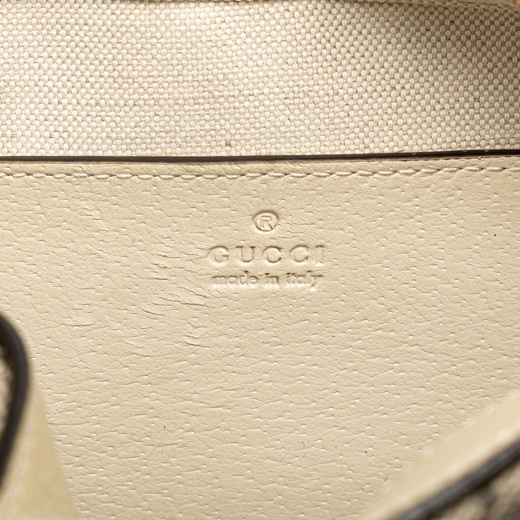 Gucci Small GG Supreme Textured Calfskin Web Ophidia Camera Bag - Detail 1