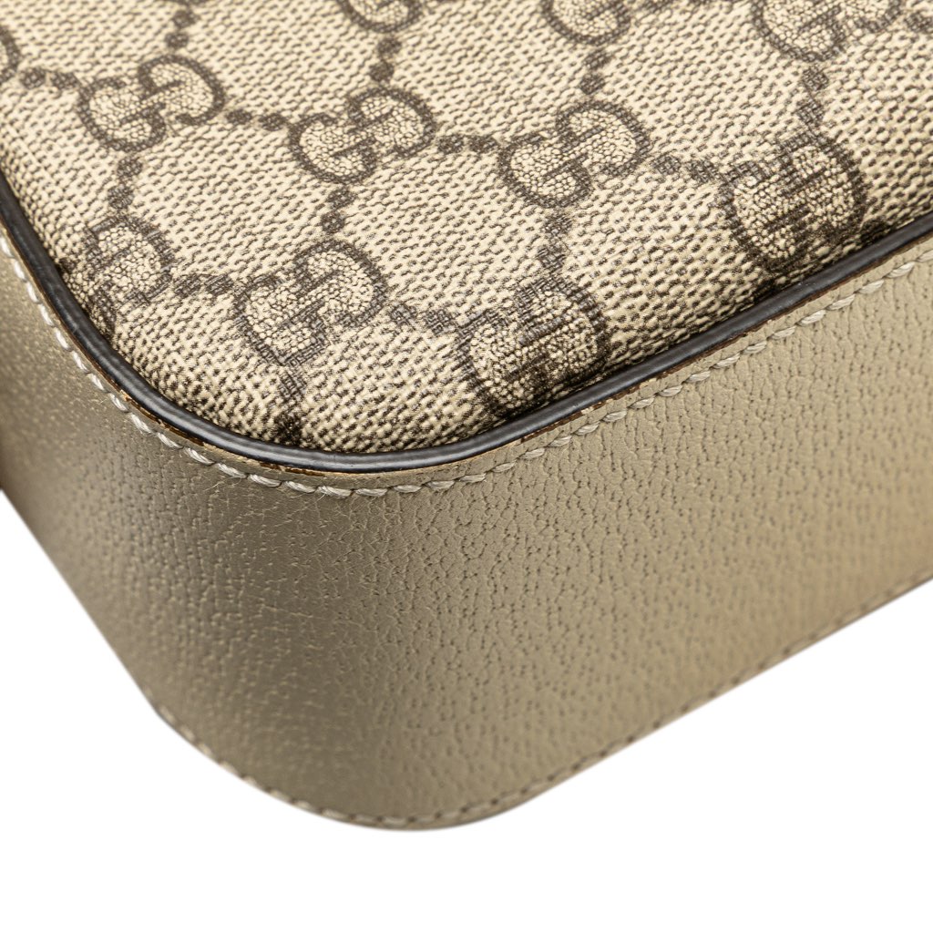 Gucci Small GG Supreme Textured Calfskin Web Ophidia Camera Bag - Image 10