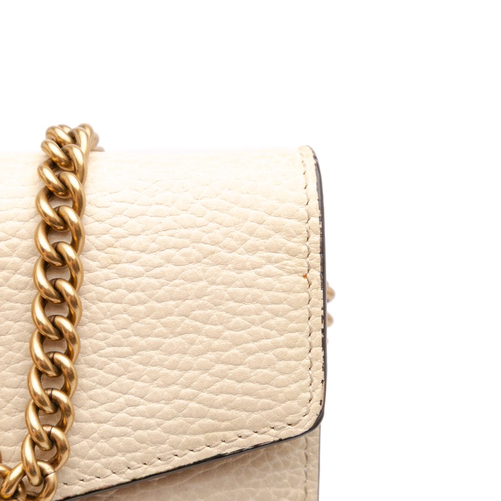 Gucci Mini Pebbled Calfskin Garden Dionysus Wallet on Chain - Image 10