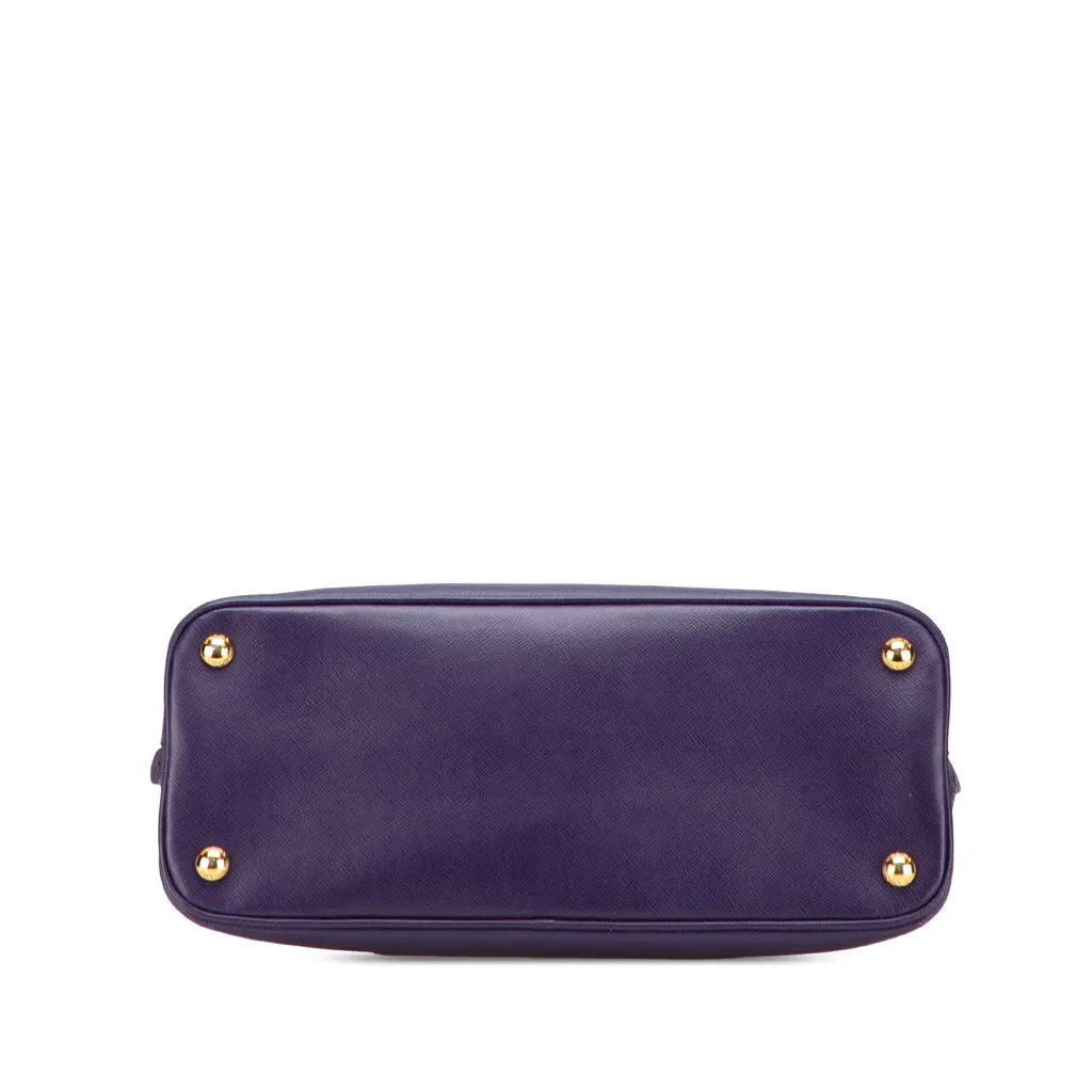Prada Medium Saffiano Lux Promenade Satchel Purple Leather Good - Inside View