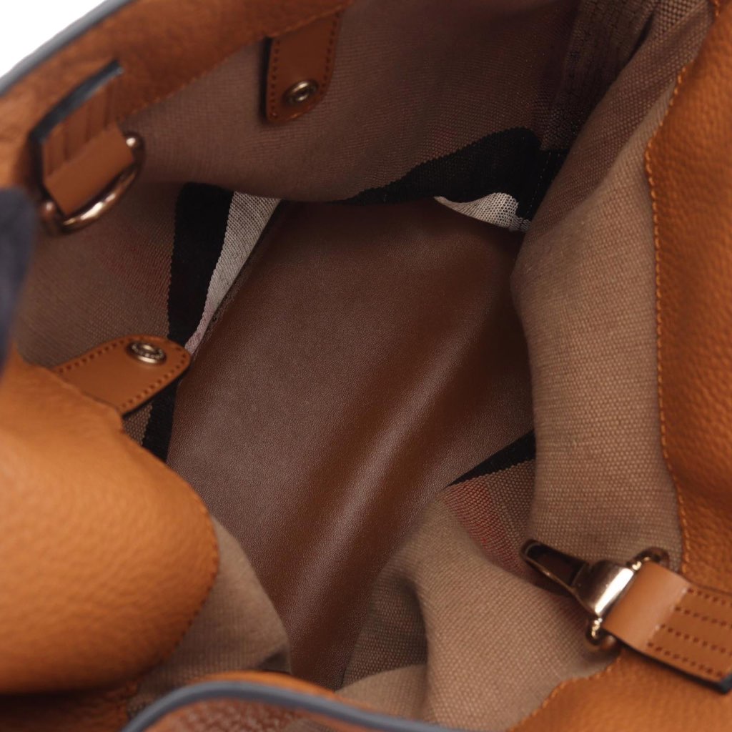 Burberry Medium Mega Check Canvas and Grained Calfskin Ashby Tassel Bucket Bag - 3