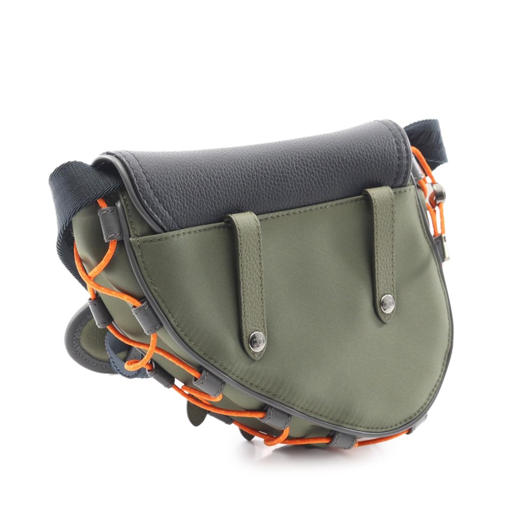 Dior Sacai Technical Fabric and Grained Calfskin Saddle Bag - 2