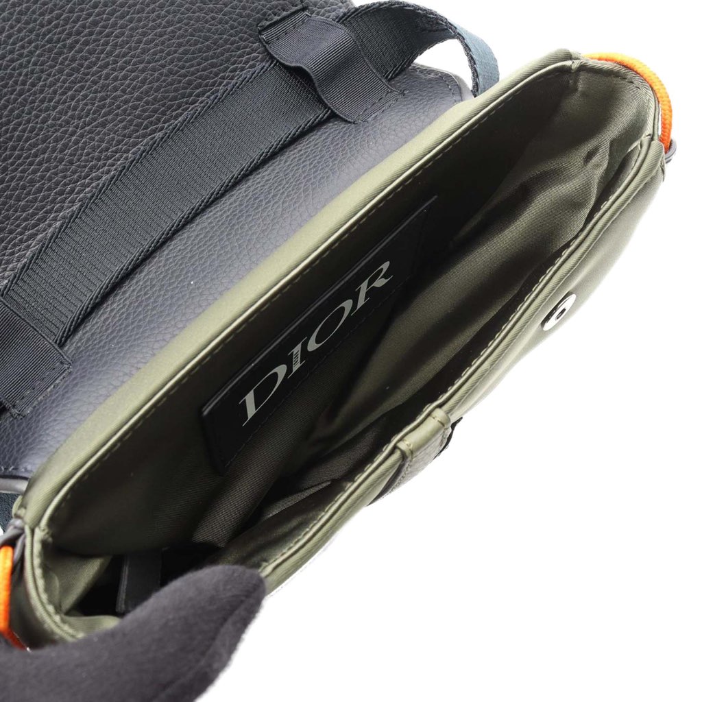 Dior Sacai Technical Fabric and Grained Calfskin Saddle Bag - 3