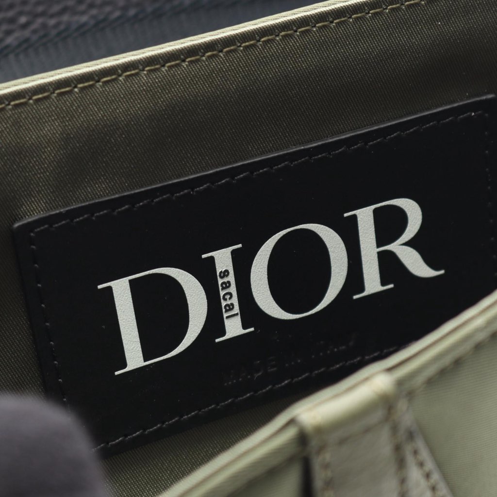Dior Sacai Technical Fabric and Grained Calfskin Saddle Bag - 4