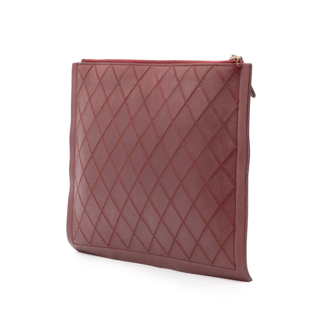 Chanel CC Stitched Lambskin Clutch - 2