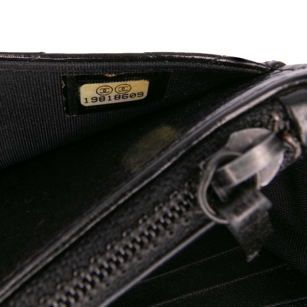 Chanel Quilted Shiny Aged Calfskin Boy Wallet On Chain - Image 12