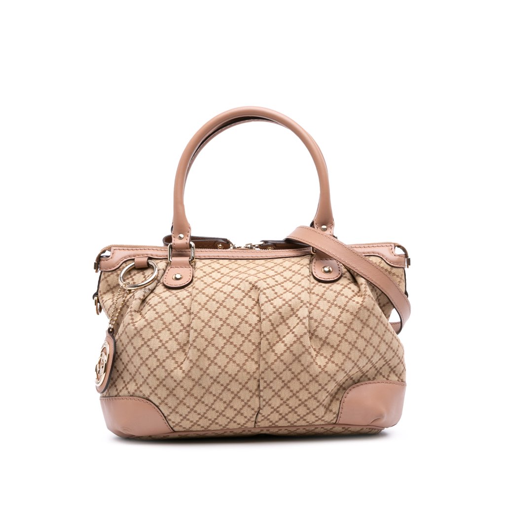 Gucci Diamante Canvas Sukey Satchel