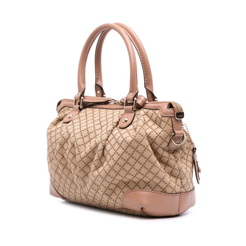 Gucci Diamante Canvas Sukey Satchel - Back view