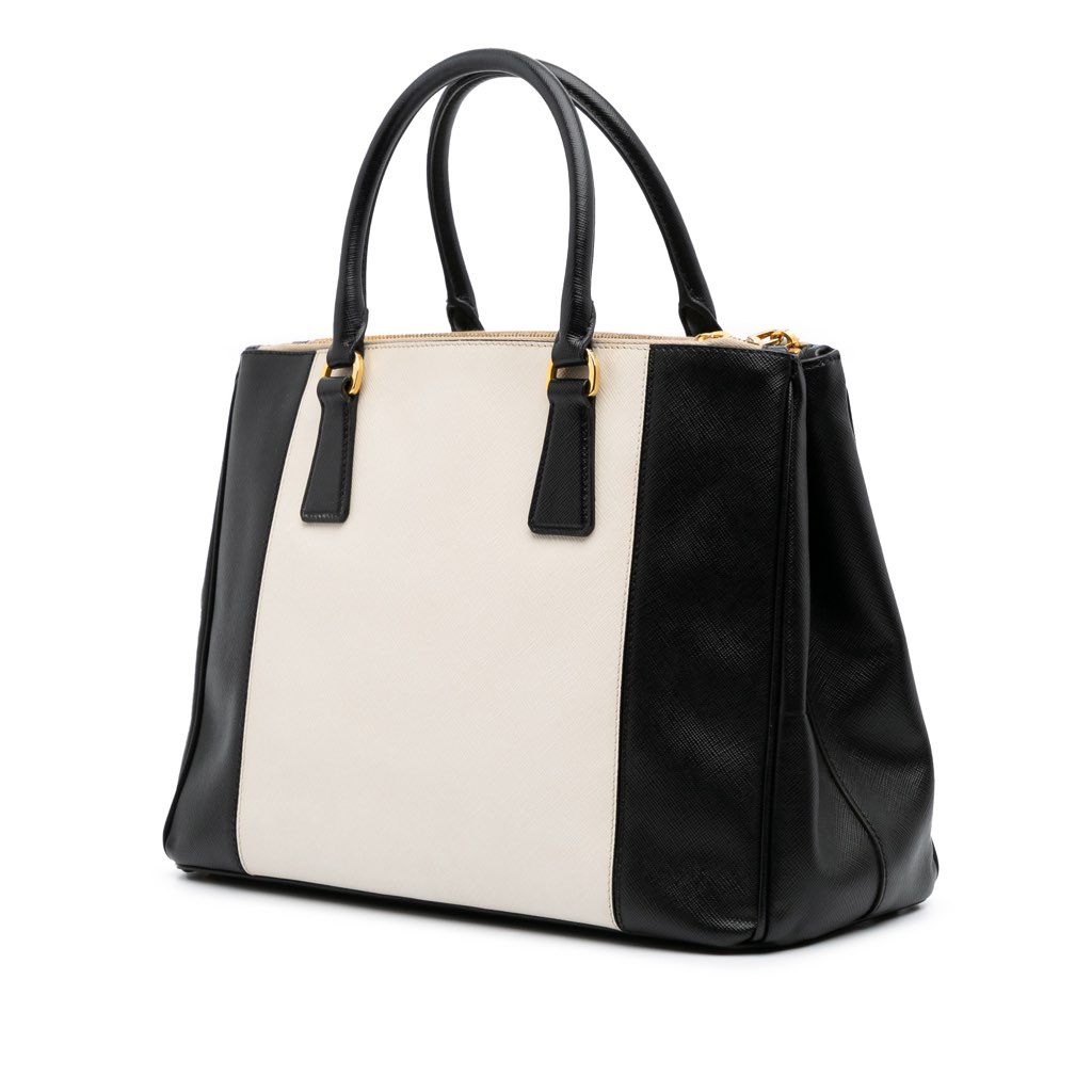 Prada Medium Bicolor Saffiano Lux Galleria Double Zip Satchel - 2