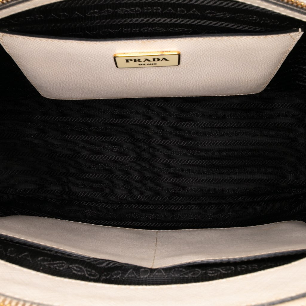 Prada Medium Bicolor Saffiano Lux Galleria Double Zip Satchel - 4