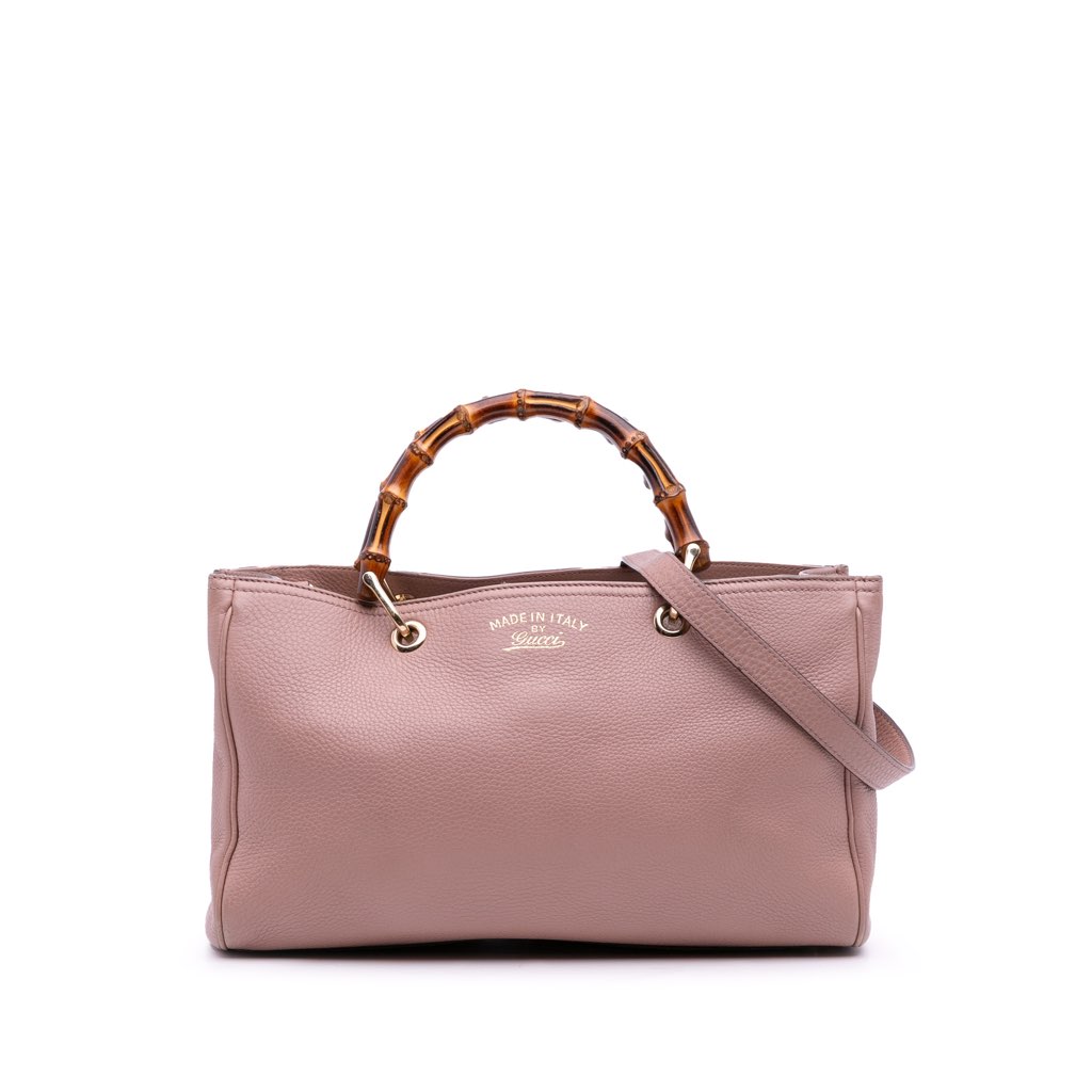 Gucci Medium Calfskin Bamboo Shopper Satchel
